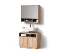 Livinity Conjunto de Muebles de baño Temo, Roble Artesanal, 2 Piezas