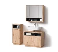 Livinity Conjunto de Muebles de baño Temo, Roble Artesanal, 3 Piezas