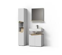 Livinity Conjunto de Muebles de baño Timavo, Blanco, 3 Partes, con Mueble Alto