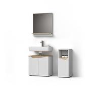 Livinity Conjunto de Muebles de baño Timavo, Blanco, 3 Piezas, con Mueble Alto