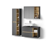 Livinity Conjunto de Muebles de baño Vomano, Antracita, 3 Piezas