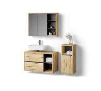 Livinity Conjunto de Muebles de baño Vomano, Marrón, 3 Piezas
