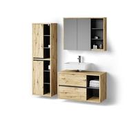 Livinity Conjunto de Muebles de baño Vomano, Roble Artesanal, 3 Piezas