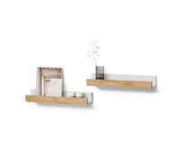 Livinity Estante de Pared Lorena, Roble Blanco/Dorado, 60 x 10 cm Lote de 2