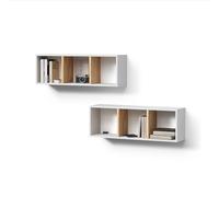 Livinity Estante de Pared Lorena, Roble Blanco/Dorado, 90 x 30 cm Lote de 2