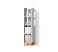 Livinity Estantería Infantil Mailo, Blanco/Artesano, 35.2 x 159.5 cm | con asiento corridoOrganización funcional para espacios pequeños
