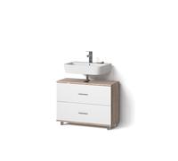 Livinity Mueble bajo Lavabo Eisak, Blanco/Sonoma, 80 x 60.8 cm