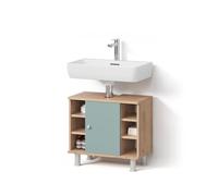 Livinity Mueble bajo Lavabo Fucino, Roble Verde/Dorado, 60 x 54 cm