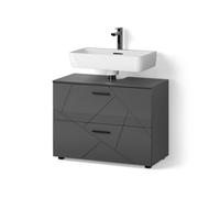 Livinity Mueble bajo Lavabo Ronco, Antracita Alto Brillo, 80 x 58.6 cm