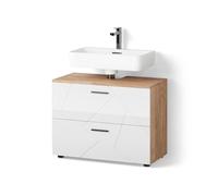 Livinity Mueble bajo Lavabo Ronco Blanco Brillo Intenso/Roble 80x58.6 cm
