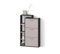 Livinity Zapatero Ortello, Antracita/gris, 80 x 128.3 cm con 3 compartimentos