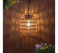 Livinlarge Lámpara colgante solar para exteriores, lámpara colgante con bombilla Edison, lámparas solares bohemias IP44 impermeables para cenador, árbol, porche, patio, jardín, patio trasero