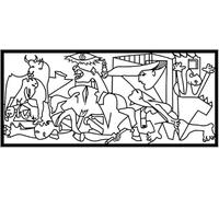 LIVIQON Guernica Arte de pared de metal, arte de pared de Pablo Picasso, arte de pared moderno para decoración de pared de sala de estar, arte de pared de metal (15.7 pulgadas de ancho x 7.1 pulgadas