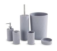 LIVIVO Elegante Juego de Accesorios de baño y Fregadero de 6 Piezas, Kit Organizador de tocador Moderno Que Incluye Vaso, Cepillo de Dientes y Soporte para Cepillo de Inodoro, dispensador de loción,