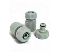 LIVLIG - Conector de manguera de plástico para manguera de jardín de 1/2 pulgadas, color verde