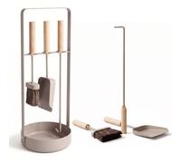 LIVLIG Juego de herramientas para chimenea moderno, 3 piezas, accesorios para chimenea, beige