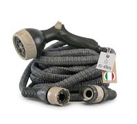 LIVLIG Manguera flexible 15 m Made in Italy - tubo extensible 1/2" con conectores y pistola multifunción - Gris