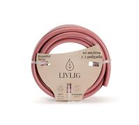 LIVLIG manguera jardín 10 metros, manguera de riego 13mm (1/2 pulgada) Made in Germany, manguera de agua de PVC reciclado, dimensionalmente estable, color: Rojo