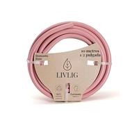 LIVLIG manguera jardín 10 metros, manguera de riego 13mm (1/2 pulgada) Made in Germany, manguera de agua de PVC reciclado, dimensionalmente estable, color: Rosa