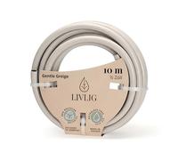 LIVLIG Manguera Jardin 10m - Manguera de Riego Flexible, 60% Reciclado, Resistente UV, Antitorcion, 1/2 Pulgada, Greige
