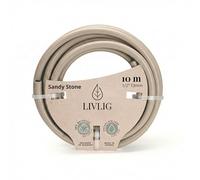 LIVLIG Manguera Jardin 10m - Manguera de Riego Flexible, 60% Reciclado, Resistente UV, Antitorcion, 1/2 Pulgada, Beige
