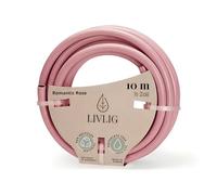 LIVLIG Manguera Jardin 10m - Manguera de Riego Flexible, 60% Reciclado, Resistente UV, Antitorcion, 1/2 Pulgada, Rose