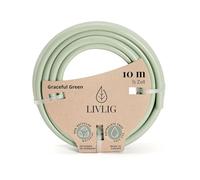 LIVLIG Manguera Jardin 10m - Manguera de Riego Flexible, 60% Reciclado, Resistente UV, Antitorcion, 1/2 Pulgada, Verde
