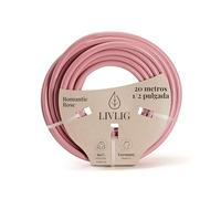 LIVLIG manguera jardín 20 metros, manguera de riego 13mm (1/2 pulgada) Made in Germany, manguera de agua de PVC reciclado, dimensionalmente estable, color: Rosa