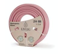 LIVLIG Manguera Jardin 20m - Manguera de Riego Flexible, 60% Reciclado, Resistente UV, Antitorcion, 1/2 Pulgada, Rose