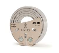 LIVLIG Manguera Jardin 20m - Manguera de Riego Flexible, 60% Reciclado, Resistente UV, Antitorcion, 1/2 Pulgada, Greige