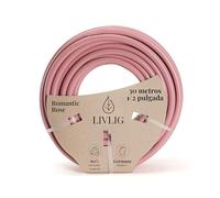 LIVLIG manguera jardín 30 metros, manguera de riego 13mm (1/2 pulgada) Made in Germany, manguera de agua de PVC reciclado, dimensionalmente estable, color: Rosa