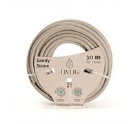 LIVLIG Manguera Jardin 30m - Manguera de Riego Flexible, 60% Reciclado, Resistente UV, Antitorcion, 1/2 Pulgada, Beige