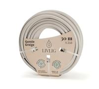 LIVLIG Manguera Jardin 30m - Manguera de Riego Flexible, 60% Reciclado, Resistente UV, Antitorcion, 1/2 Pulgada, Greige
