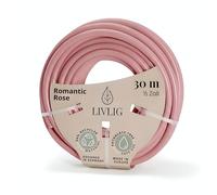 LIVLIG Manguera Jardin 30m - Manguera de Riego Flexible, 60% Reciclado, Resistente UV, Antitorcion, 1/2 Pulgada, Rose