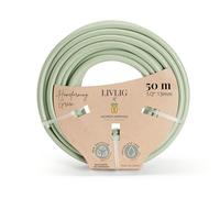LIVLIG manguera jardín 50 metros, manguera de riego 13mm (1/2 pulgada) Made in Germany, manguera de agua de PVC reciclado, dimensionalmente estable, color: Verde