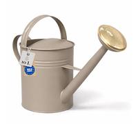 LIVLIG Regadera 10 litros 2 Asas - Jardín con Doble Asa y Alcachofa Desmontable de Latón, Diseño Vintage, Beige