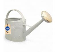 LIVLIG Regadera 5 litros Metal - Jardín y Balcón con Alcachofa Desmontable de Latón, Diseño Vintage, Greige