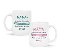 Livole Regalos para mamá y papá, regalos de Navidad para padres - Papá Mamá Queríamos encontrar el regalo perfecto para ti - Taza de papá Mamá, Día de la Madre Regalo del Día del Padre, taza de café