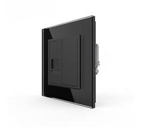 Livolo - Enchufe de red LAN CAT6A para datos Ethernet RJ45 con cable autónomo STP apantallado con marco de cristal en negro