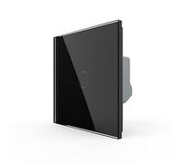 Livolo - Timbre de puerta táctil con interruptor de pared, empotrable, juego completo con panel de cristal en color negro