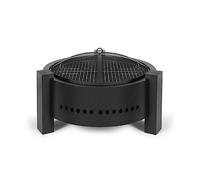 Livoo - Bratero DOC286 - Chimenea Exterior de Calor para jardín o terraza - Ø 59,5 cm - Acero Pintado Negro - Uso con carbón y Madera - con Cubierta Protectora antichispas
