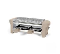 LIVOO DOC156N - Aparato de raspador para 2 personas - Parrilla de piedra de granito extraíble | Revestimiento antiadherente | 350 vatios | Blanco