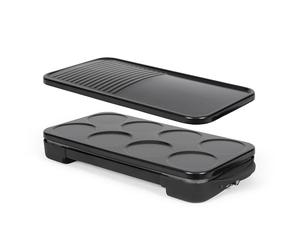 Livoo DOC349N - Aparato 2 en 1 para panqueques y plancha grill (1500 W, 2 placas extraíbles, sin PFAS, accesorios incluidos