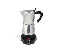 Livoo DOD117A - Cafetera italiana eléctrica (300 ml, 6 tazas, 480 W, aluminio, función de mantenimiento en caliente
