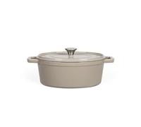 Livoo - Olla ovalada de hierro fundido MEP129G - 4,5L, tapa con picot, 29 x 22 cm, 5,5 kg