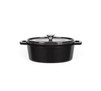 Livoo - Olla ovalada de hierro fundido MEP129G - 4,5L, tapa con picot, 29 x 22 cm, 5,5 kg