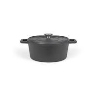 Livoo, Olla redonda de hierro fundido, MEP139, color negro, diámetro 24 cm, capacidad 4 L, apta para todo tipo de fuegos