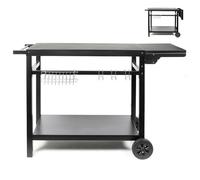 Livoo - Postre para Plancha con Tableta Plegable GS170N para 2 a 4 quemadores, Bandeja de 85 a 115 cm x 50 cm, Altura 81 cm, Accesorios incluidos