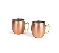 Livoo - Set de 2 Moscow mula GS155-2 contenedores, capacidad 50 cl, acero inoxidable, revestimiento de color cobre mate, asa dorada