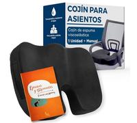 LIVOOL®️ Cojin Silla Oficina + Guia De Ejercicios y Estiramientos | Cojin antiescaras | Cojin Coxis viscoelástico y ergonomico.